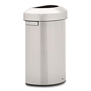 Rubbermaid Commercial Refine Series Half Round Waste Receptacle, 16 gal, Plastic/Stainless Steel (2147550)