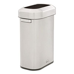 Rubbermaid Commercial Refine Series Waste Receptacle, 15 gal, Plastic/Stainless Steel (2147581)