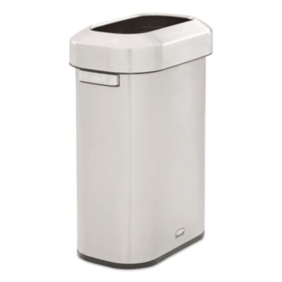 Rubbermaid Commercial Refine Series Waste Receptacle, 15 gal, Plastic/Stainless Steel (2147581)