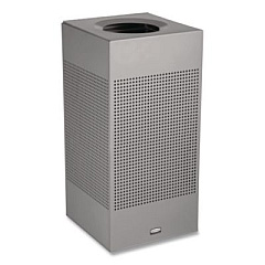 Rubbermaid Commercial Designer Line Silhouettes Waste Receptacle, 16 gal, Steel, Silver Metallic (SC14EPLSM)