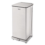 Rubbermaid Commercial Defenders Heavy-Duty Steel Step Can, 13 gal, Steel, Stainless Steel (ST24SSPL)