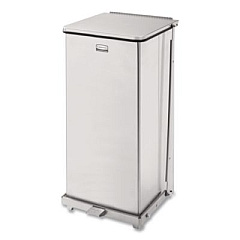 Rubbermaid Commercial Defenders Heavy-Duty Steel Step Can, 13 gal, Steel, Stainless Steel (ST24SSPL)