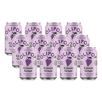 Prebiotic Soda, Classic Grape, 12 oz Can, 12/Carton (ICO70287)