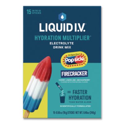 LIQUID I.V. Hydration Multiplier, Popsicle Firecracker, 0.56 oz Stick, 15/Pack (EHC97102)
