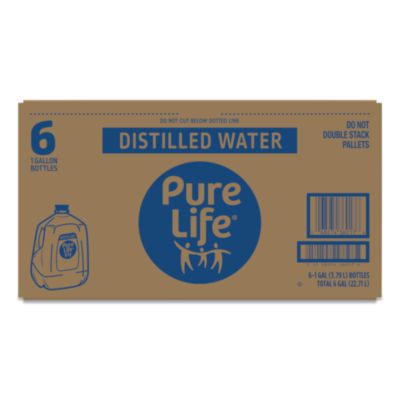 Nestle Waters Distilled Water, 1 gal Bottle, 6 Bottles/Carton (12532472PK)