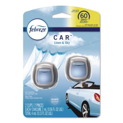 Febreze CAR Air Freshener, Linen and Sky, 2 mL, 2/Pack (811131)