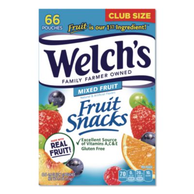 Welch's Mixed Fruit Snacks Club Size, 0.8 oz Packet, 66/Box (24328406)