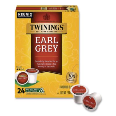 TWININGS Tea K-Cups, Earl Grey, 0.11 oz K-Cups, 24/Box (85783)