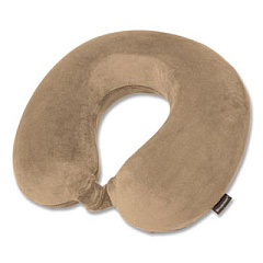 Brookstone U-Shaped Memory Foam Travel Pillow, 11.8 x 3.74 x 12.6, Khaki (BNPM0004)