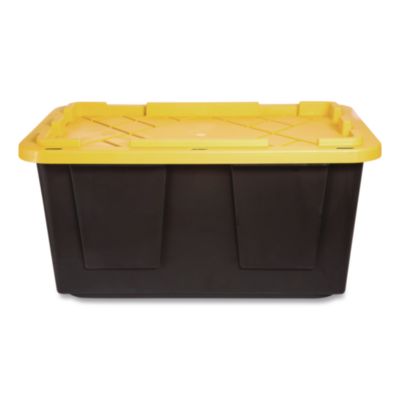 GreenMade Storage Bin with Snap Lid, 108 qt, 20.5 x 30.5 x 14.7, Black/Yellow (669871)