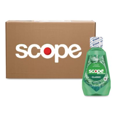 Crest Plus Scope Classic Mouthwash, Classic Mint Flavor, 36 mL Bottle, 52/Carton (95658)