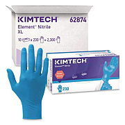 KIMBERLY CLARK Element Nitrile Exam Gloves, Powder-Free, AQL 1.5, X-Large, 3.2 mil Thick, 9.3" Long, Blue, 230/Box, 10 Boxes/Carton (62874)