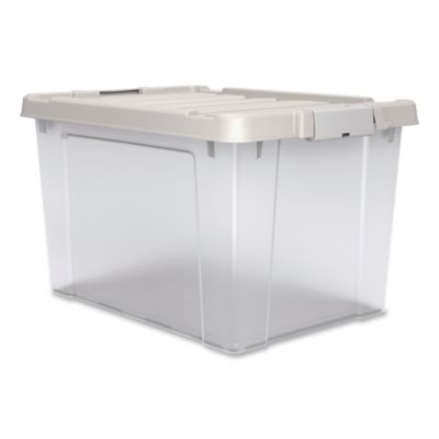 IRIS Latching Lid Storage Bin, 20 qt, 11.62 x 18.12 x 10.37, Clear (270018)