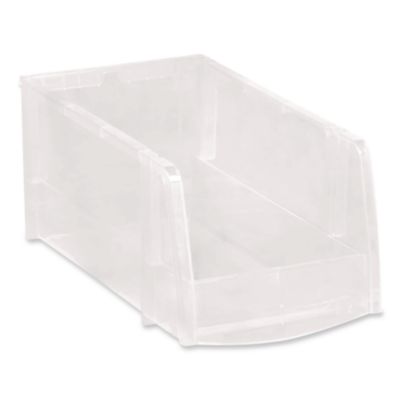 IRIS Stackable Plastic Storage Bin. Medium, 1.6 qt, 6 x 11 x 5, Clear (200528)