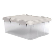 IRIS WeatherPro Latching Lid Storage Bin, 30.6 qt, 15.75 x 19.68 x 7.75, Clear (270016)