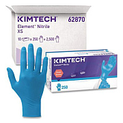 KIMBERLY CLARK Element Nitrile Exam Gloves, Powder-Free, AQL 1.5, X-Small, 3.2 mil Thick, 9.3" Long, Blue, 250/Box, 10 Boxes/Carton (62870)