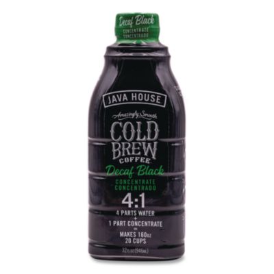Java House Cold Brew Coffee Concentrate, Decaf Black, 32 oz Bottle (HFP01809)