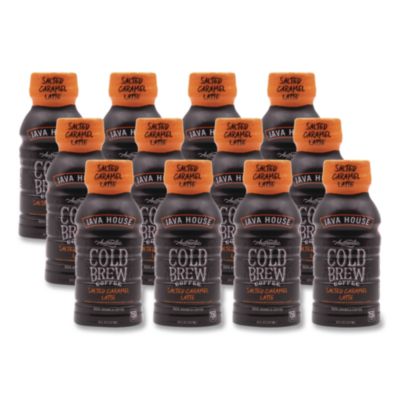 Java House Cold Brew Coffee, Salted Caramel Latte, 8 oz Bottle, 12/Carton (HFP01804)