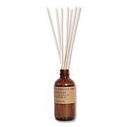 P.F. Candle Co. Reed Diffuser, Teakwood and Tobacco, 3.5 oz, 4.25" Bottle, 9" Reeds, Amber (RD4)