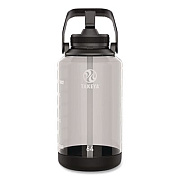 TAKEYA Tritan Motivational Plastic Water Bottle, 64 oz, Stormy Black (54145)