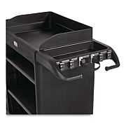 Vacuum Holder, For All Rubbermaid Commercial Full Size and Compact Housekeeping Carts, Plastic, Black, 6/Carton (2202571)