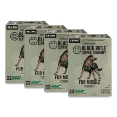 Black Rifle Coffee Company Fur Missile Coffee K-Cups, 22/Box, 4 Boxes/Carton (5510CT)