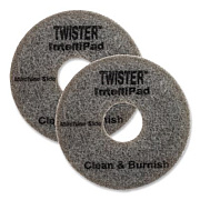 Diversey Twister Floor Pad, 8.86" Diameter, Gray, 2/Pack (DD1231448)