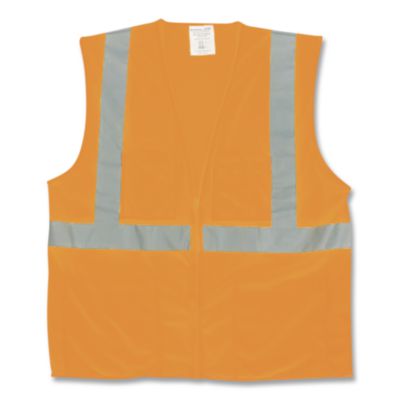 PIP ANSI Class 2 Hook and Loop Safety Vest, Medium, Hi-Viz Orange (302MVGORM)