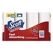 Scott Choose-A-Sheet Mega Kitchen Roll Paper Towels, White, 1-Ply, 6.5 x 11, 102 Sheets/Roll, 12 Rolls/Pack (55416)