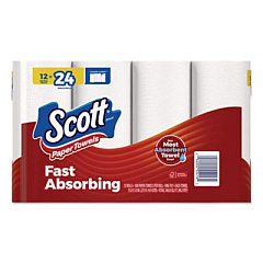 Scott Choose-A-Sheet Mega Kitchen Roll Paper Towels, White, 1-Ply, 6.5 x 11, 102 Sheets/Roll, 12 Rolls/Pack (55416)