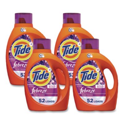 Tide Plus Febreze HE Liquid Laundry Detergent, Spring and Renewal, 84 oz Bottle, 4/Carton (12237CT)
