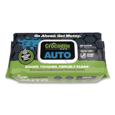 Crocodile Cloth Auto Cleaning Cloths, 10 x 15, White, 100/Pack (6930100)