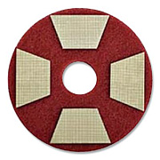 3M Diamond TZ Abrasive Pads, 1.12 3 x 3, Red, 16/Carton (TRIZTZRED4)