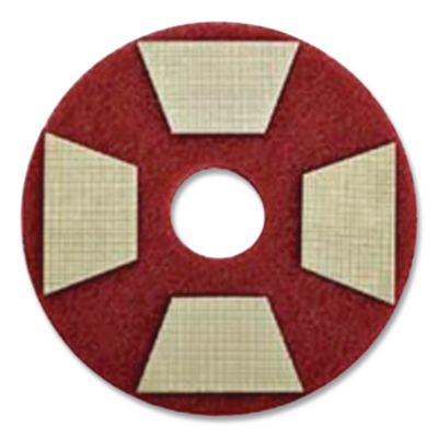 3M Diamond TZ Abrasive Pads, 1.12 3 x 3, Red, 16/Carton (TRIZTZRED4)