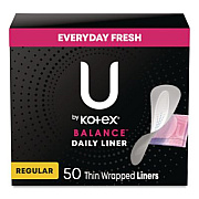 Kotex Balance Daily Wrapped Panty Liners, Light Absorbency, 50/Pack, 8 Packs/Carton (42489)