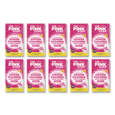 The Pink Stuff Miracle Power Foaming Toilet Cleaner, Fruity Scent, 3.5 oz Packet, 2 Packets/Box, 10 Boxes/Carton (824996CT)