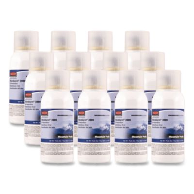 Rubbermaid Commercial Microburst 3000 Refill, Mountain Peaks, 2 oz Aerosol Spray, 12/Carton (4012571)