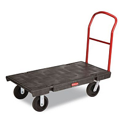 Rubbermaid Commercial Heavy-Duty Platform Truck Cart, 2,000 lb Capacity, 24 x 48 Platform, Black (443600BK)