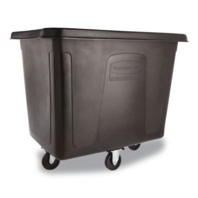 Rubbermaid Commercial Cube Truck, 119.7 gal, 500 lb Capacity, Plastic/Metal, Black (FG461600BLA)