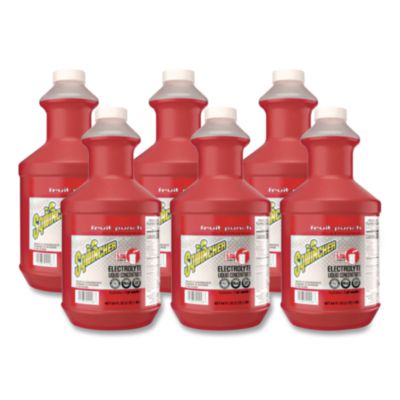 Sqwincher Liquid Concentrate Electrolyte Drink, Fruit Punch, 64oz Bottles, 6/Carton (030325FP)