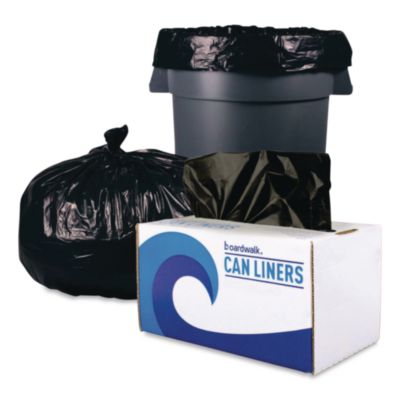 Boardwalk Reprocessed Resin Can Liners, 60 gal, 1.2 mil, 38 x 58, Black, 50 Bags/Carton (519E)