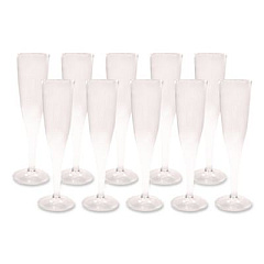 Tablemate Plastic Champagne Glasses, 5 oz, Clear, 10/Pack (0244Z)