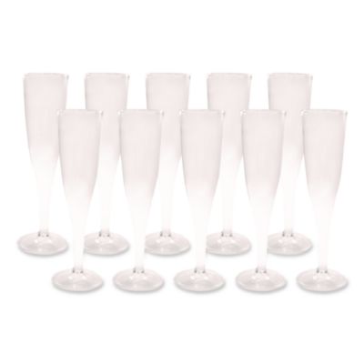Tablemate Plastic Champagne Glasses, 5 oz, Clear, 10/Pack (0244Z)