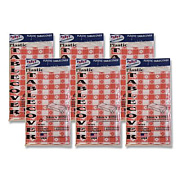 Tablemate Table Set Rectangular Table Covers, Heavyweight Plastic, 54" x 108", Plaid Red/White, 6/Pack (549RDG)