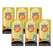 Swiffer Heavy Duty Dusters with Extendable Handle, Plastic Handle Extends to 3 ft, 1 Handle and 3 Dusters/Kit, 6 Kits/Carton (82074CT)