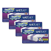 Swiffer WetJet System Refill Cloths, 11.3" x 5.4", White, 24/Box, 4/Carton (08443CT)