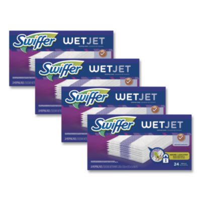 Swiffer WetJet System Refill Cloths, 11.3" x 5.4", White, 24/Box, 4/Carton (08443CT)