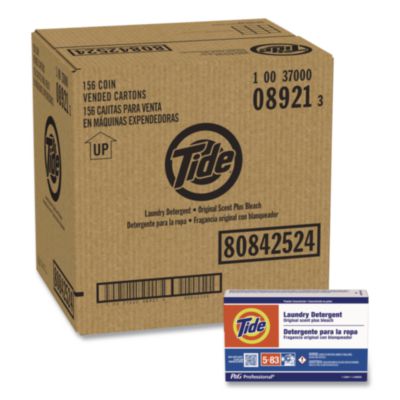 Tide Professional Powder Laundry Detergent Plus Bleach, HE Compatible, Original Scent, 1.1 oz Vending Box, 156/Carton (08921)