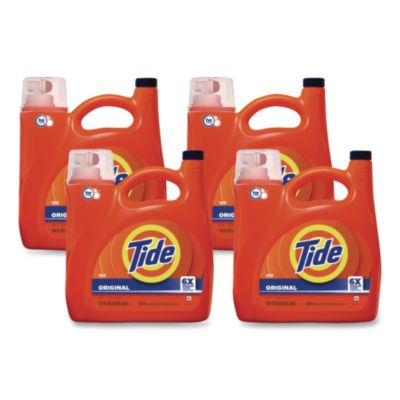Tide HE Liquid Laundry Detergent, Original Scent, 100 Loads, 125 oz Pour Bottle, 4/Carton (12101)