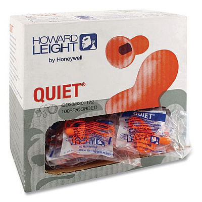 Quiet Multiple-Use Earplugs, Corded, 26NRR, Orange/Blue, 100 Pairs